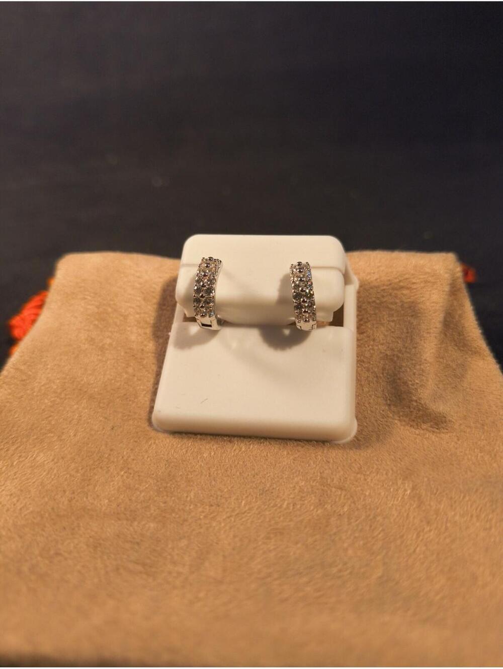 .925 Sterling Silver Moissenite Hoop earrings